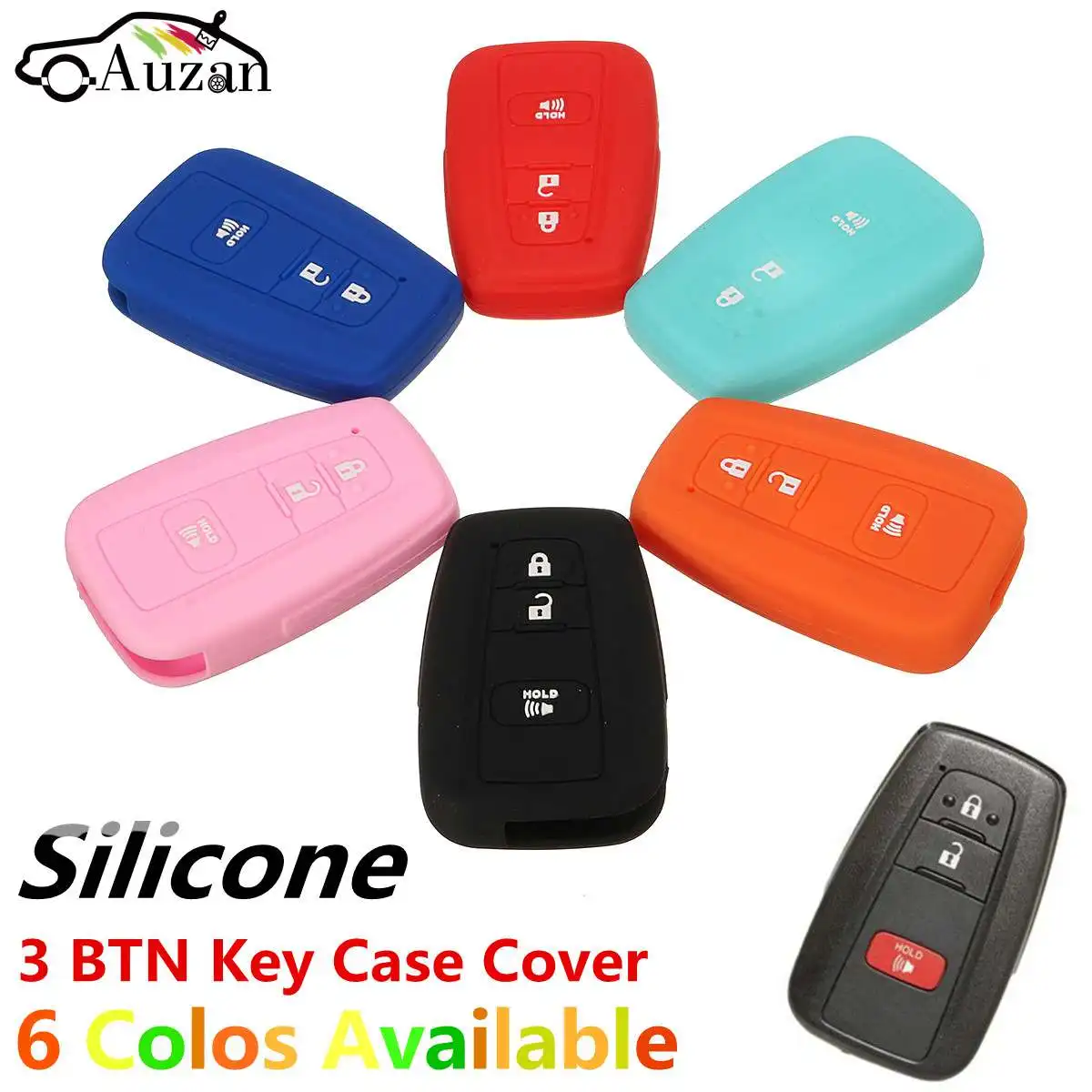 

3 Button Silicone Car Key Fob Case Shell Protector Cover For Toyota Prius 2016 2017
