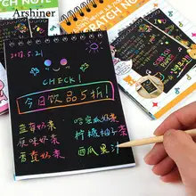 1Pc Creative DIY Draw Sketch Notes Scratch Note Black Cardboard For Kids Toy Notebook Material Escolar School Supplies 1Pc Creative DIY Draw Sketch Notes Scratch Note Black Cardboard For Kids Toy Notebook Material Escolar School Supplies