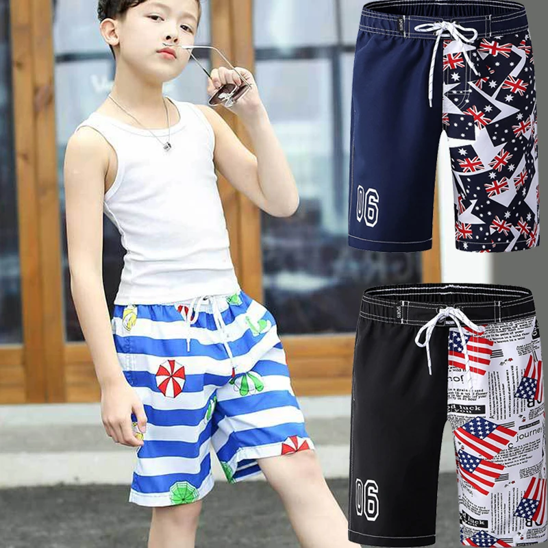 

New Beach Shorts Boys Summer Swimming High Waist Pants Lovely Kids Boys Casual Striped Short Pants Bathing Suit Swimwear Shorts