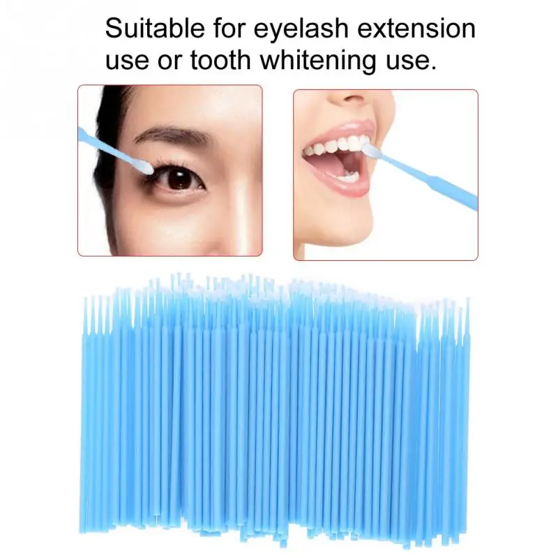 

200Pcs/Lot Eyelash Microbrush Eyelash Extensions tools Disposable Makeup Brushes Individual Lash Removing Swab Applicators