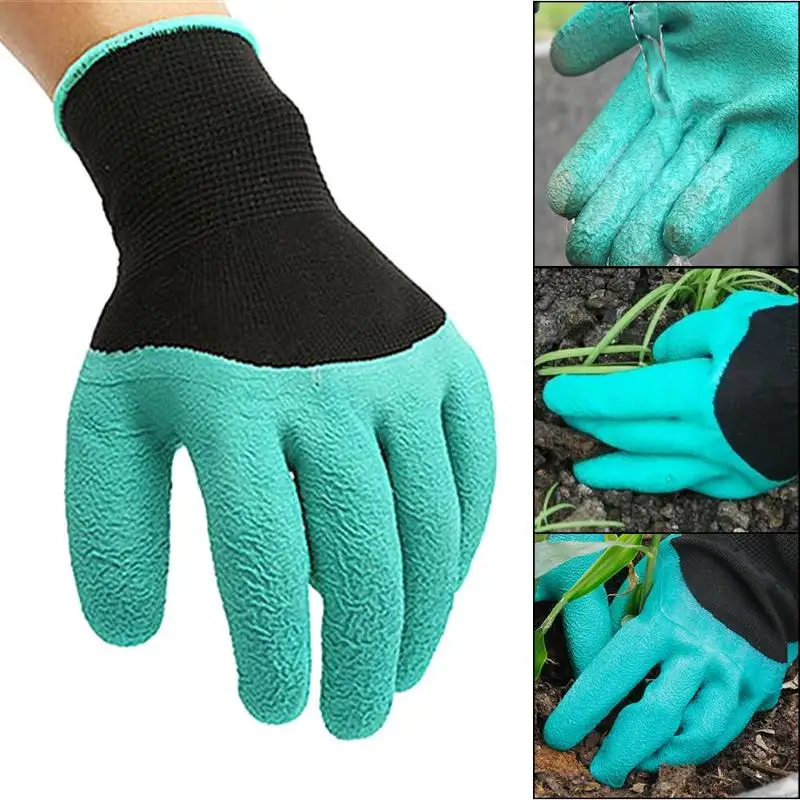 

Garden Glove Rubber Garden Glove Garden Work Latex Glove with Plastic Claws for Digging Rubber Glove For Planting Garden Gadget