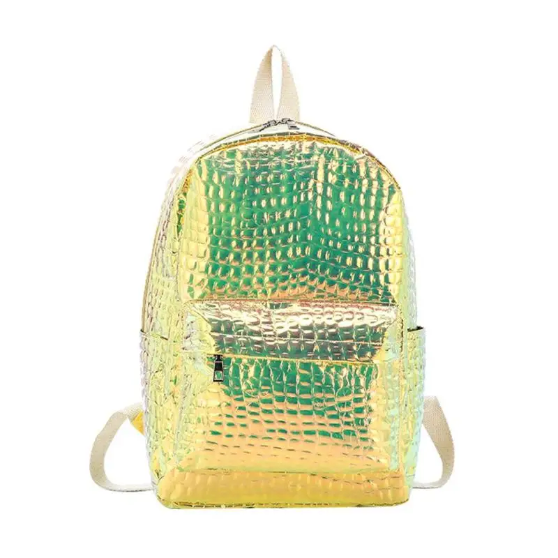 

Mini Travel Bags yellow Gold Pink Laser Backpack Women Girls Bag PU Leather Holographic Backpacks Schoolbags for Teenage Girls