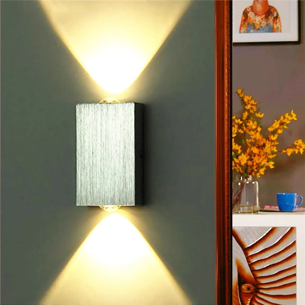 

Indoor LED wall light 6W Brushed aluminum Wall mounted sconce AC85-265V Modern home decoration Stair Living room Led wall lamp