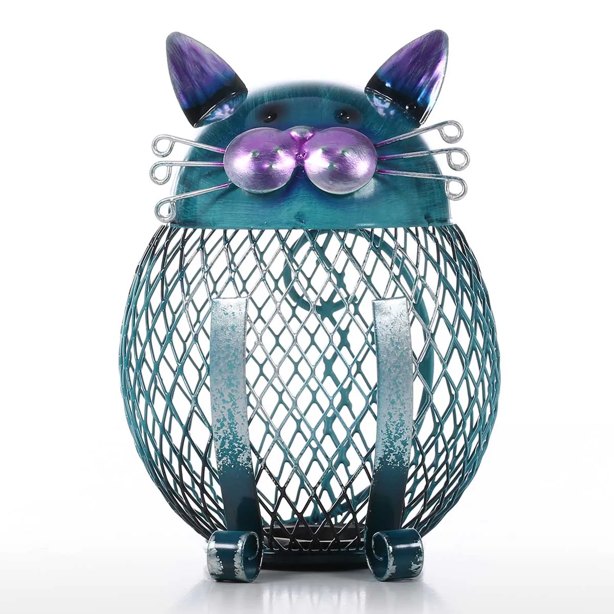

TOOARTS Cat coin box Piggy bank Animal ornament Creative ornament Iron art ornament Handcrafts Interior decoration