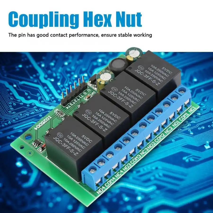 Relay Module 4 Channel Flip-Flop DC 12V Bistable Self-locking Relay Module Low Pulse Trigger Relay 6-24VDC
