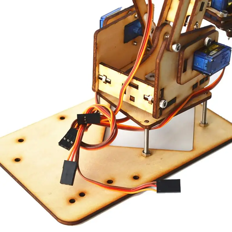 4DOF деревянная рука механический рычаг комплект с SG90 сервопривод для Arduino светильник для игрушки на радиоуправлении, модели массового производства запасных частей