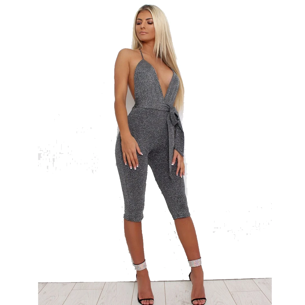 

Sexy Backless Jumpsuit Women Ladies Top Halter V Neck Bodycon Rompers Womens Jumpsuits Clubwear Party Playsuit