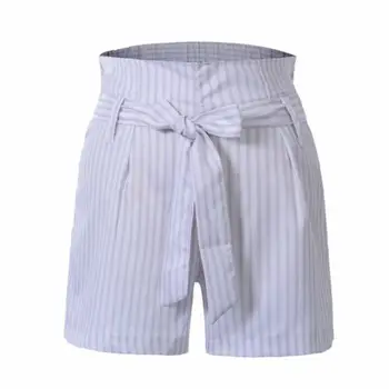 

Women Hot Pants Summer Casual Loose Shorts Bow Beach High Waist Striped Short