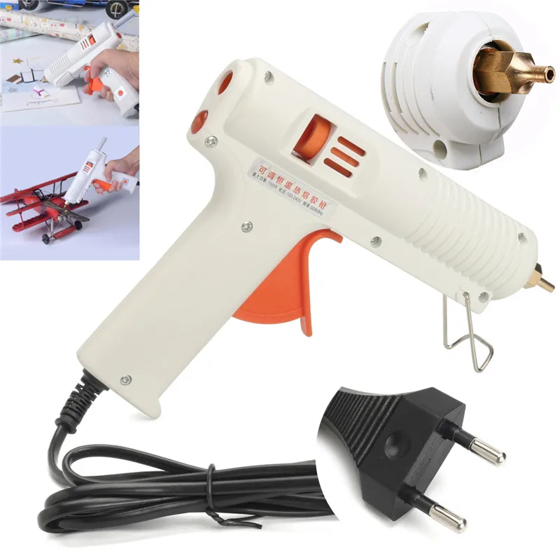 

150W 100-240V EU Plug Hot Melt Glue Guns Adjustable Temperature Copper Nozzle Heater Heating High Power Fast Heat Temperature