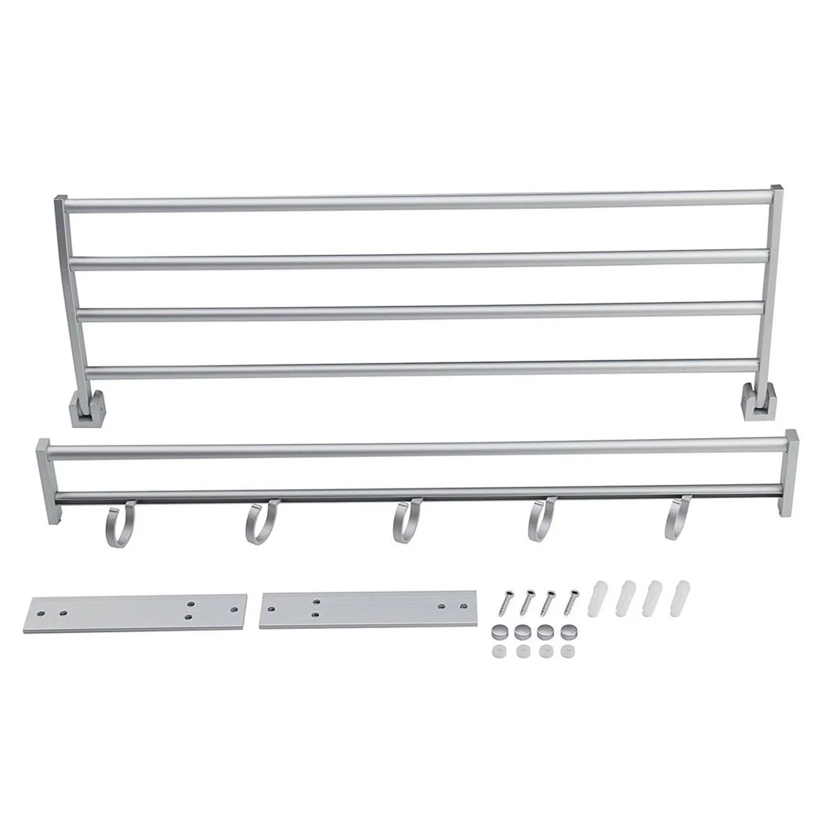 

LICG-Modern Double Wall Mounted Bathroom Bath Towel Rails Holder Storage Rack Shelf