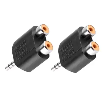 

2pcs 3.5mm 1/8 TRS Male to 2 RCA Female Y Splitter Stereo Adapter Converter AV Wire Accessories