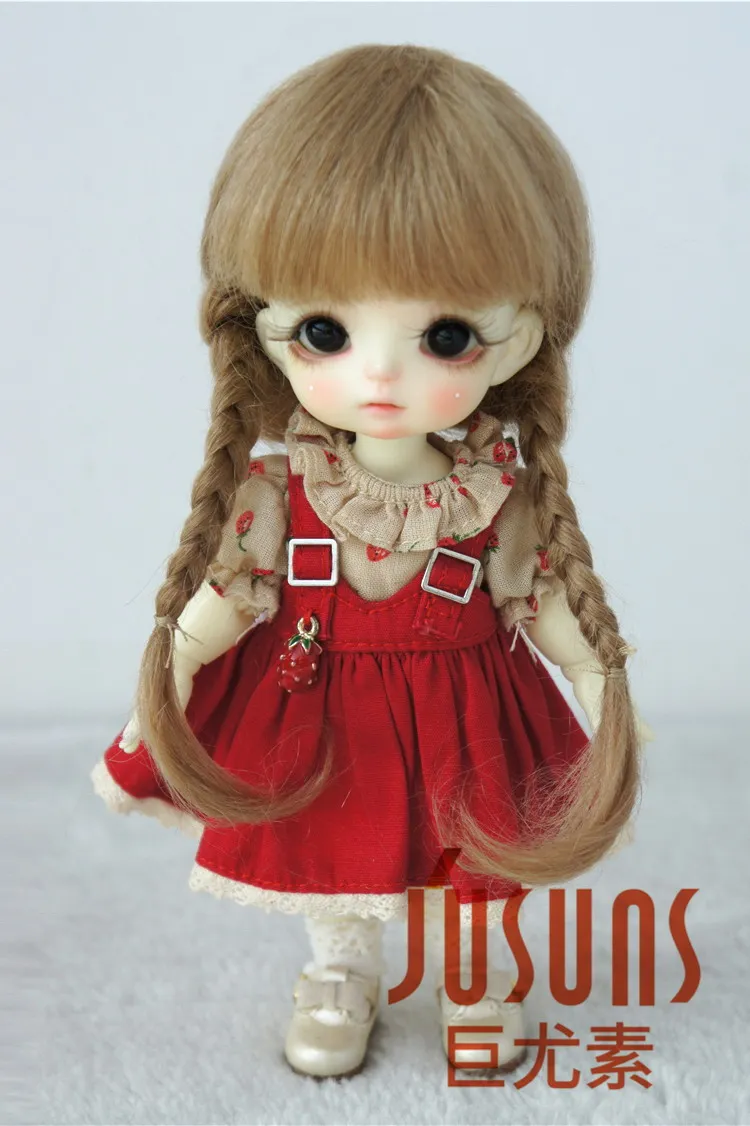 3-4inch Ana Short Braids Mohair Doll Wigs Tiny Size Doll Hair 5 colors