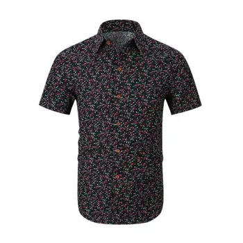 

Fashion Men'S Print Floral Hawaiian Shirts Mens Tropical Summer Short Sleeve Button Down Casual Shirt Holiday Party Camisa