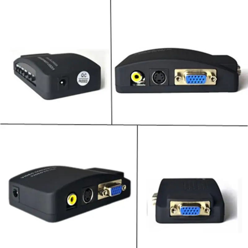 AV RCA композитный домашний аудио и видео S вход в VGA выход монитор конвертер адаптер