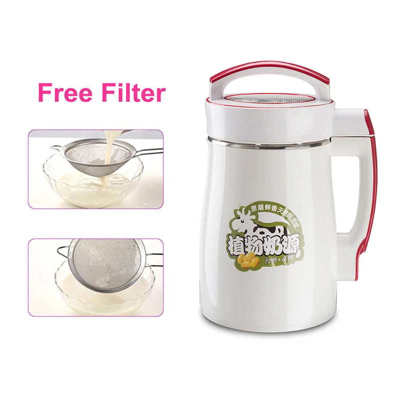 

Multifunction 2L Soymilk Machine Juice Stir Rice Paste Maker Stainless Steel Fruit Juice Soy Milk Cereal Soup Maker 800W 220V