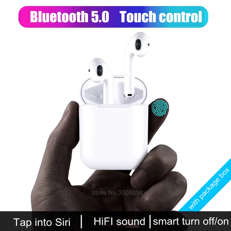 

i12 tws Bluetooth Earphone Wireless Earphones Touch Control Earbuds 3D Stereo&Charging case for apple Iphone xs max samsung sony