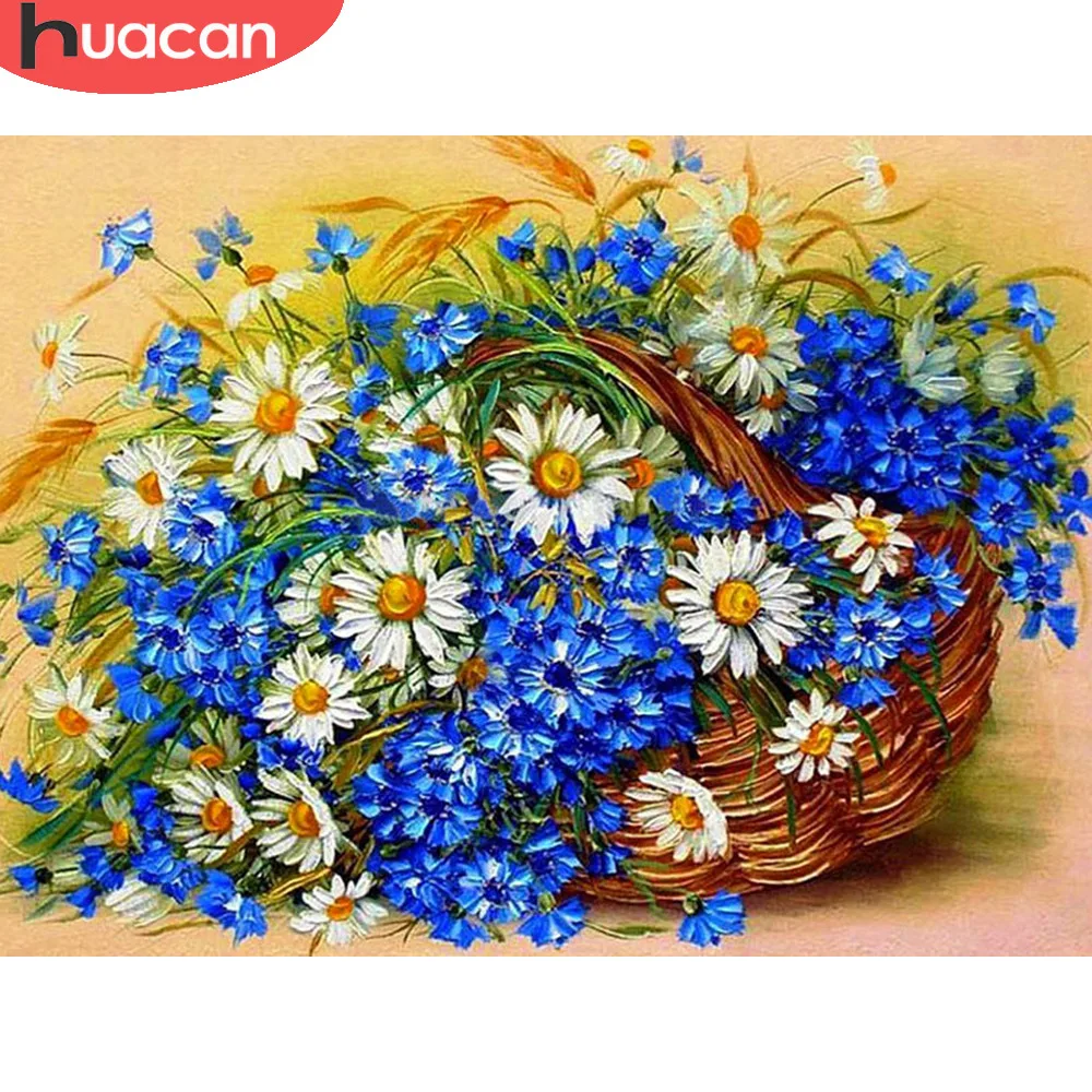 

HUACAN Diamond Painting Flower Full Square Diamond Embroidery Full Display Cross Stitch Mosaic 5D DIY Needlework Decor Home