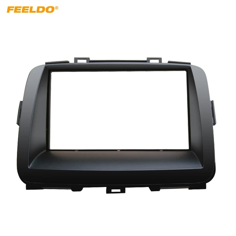 

FEELDO Car Double Din DVD Radio Fascia Frame for KIA Carens 2013 Dashboard Panel Mount Adapter Trim Kit