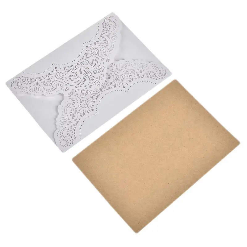  10PCS/set Hollow Laser Cut Wedding Invitations Card Personalized Custom with Envelope & Seals Weddi - 32965293129