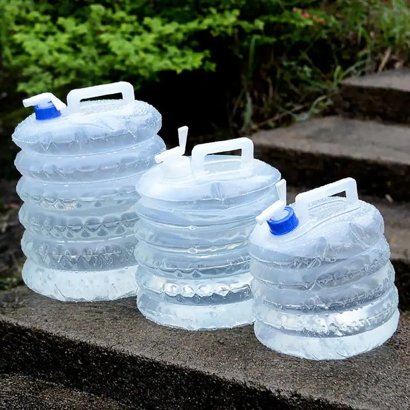 

5/8/10/15L Outdoor Collapsible Water Container Folding Bucket Storage PE Food Grade Camping foldable water bag