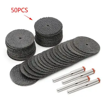 

50* Fiberglass Abrasive Cutting Disc Cut Off Wheel W/ 4* Mandrels For Rotary Tool Kit