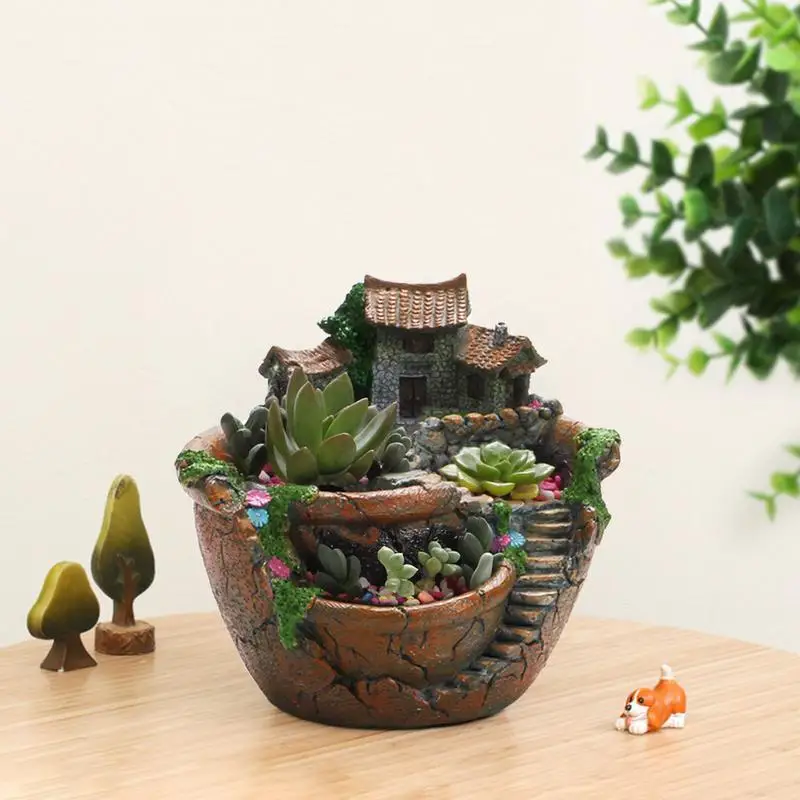 

Creative Shaped Plant Pot Home Decoration Succulent Vase Flower Pots Container Handmade Corrosion Resistant Platter Flower Pots
