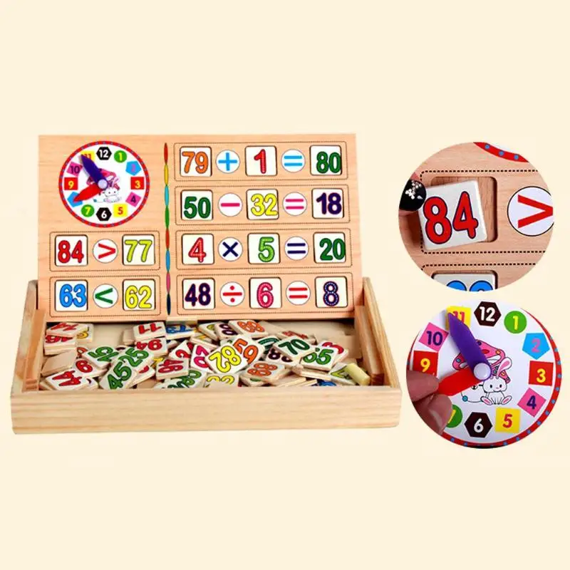 Арифметика Монтессори Деревянные детские математические игрушки с коробкой для обучения детей Монтессори Educativo деревянный пазл, игрушки набор