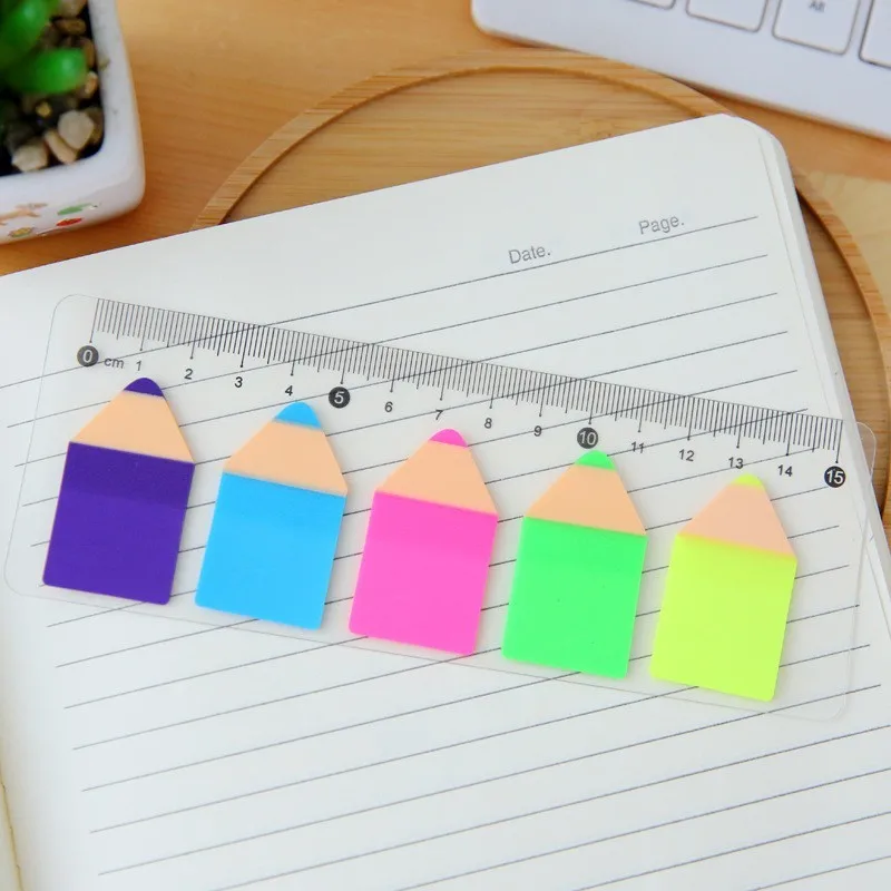 

1PCS Creative Lovely Pencil Modeling Fluorescence Novelty Self Adhesive Memo Pad Sticky Note Memo Post Note Gift Stationery