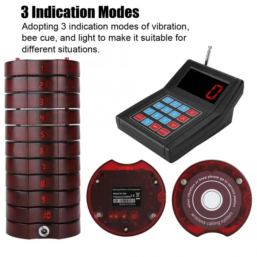 

Calling Pagers System Pager 1-for-10 Restaurant Calling System Wireless Guest Paging Queuing System