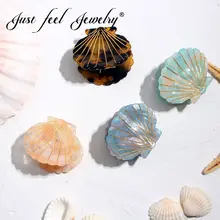 JUST FEEL, богемная морская оболочка, форма, Когти для волос, аксессуары для волос, ювелирные Заколки для волос для женщин, массивные Металлические Полимерные Когти для волос