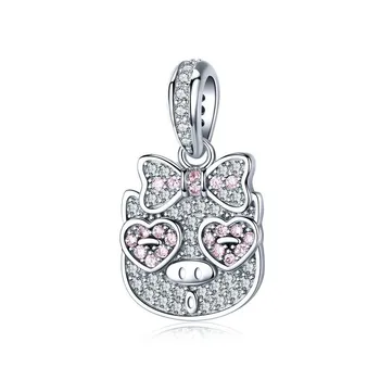 

New 925 Sterling Silver Clear Cubic Zirconia Zodiac Heart Piggy Animal Pendant Charm For Women Charms Bracelet Bsc071