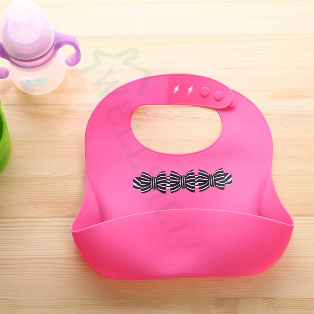 Cartoon Kids Silicone Baby Bibs Children's Adjustable Waterproof Bib Baby Feeding Stuff Burp Cloth Boy Girl Bibs Apron 2 Pcs
