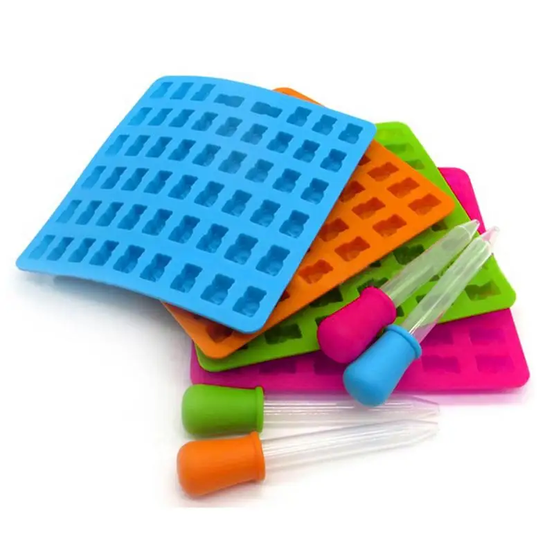 

Fondant Mold Soft Silicone Mould 53-Hole Cute Little Bear Candy Molds Cake Decoration Kitchen Gadgets Accessories Baking Tools