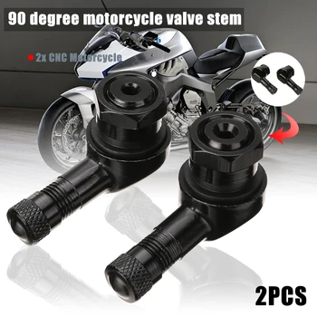 

Treyues 2pcs Motorcycle 90 Degree Angle Wheel Tire Tubeless Valve Stem CNC Aluminum Alloy For Scooter ATV