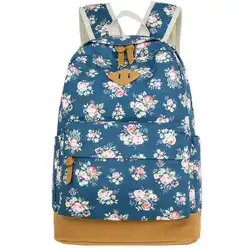 Повседневное Новый Для женщин рюкзак Повседневное с цветочным принтом ранцы девочек-подростков школьного рюкзака с цветочным принтом