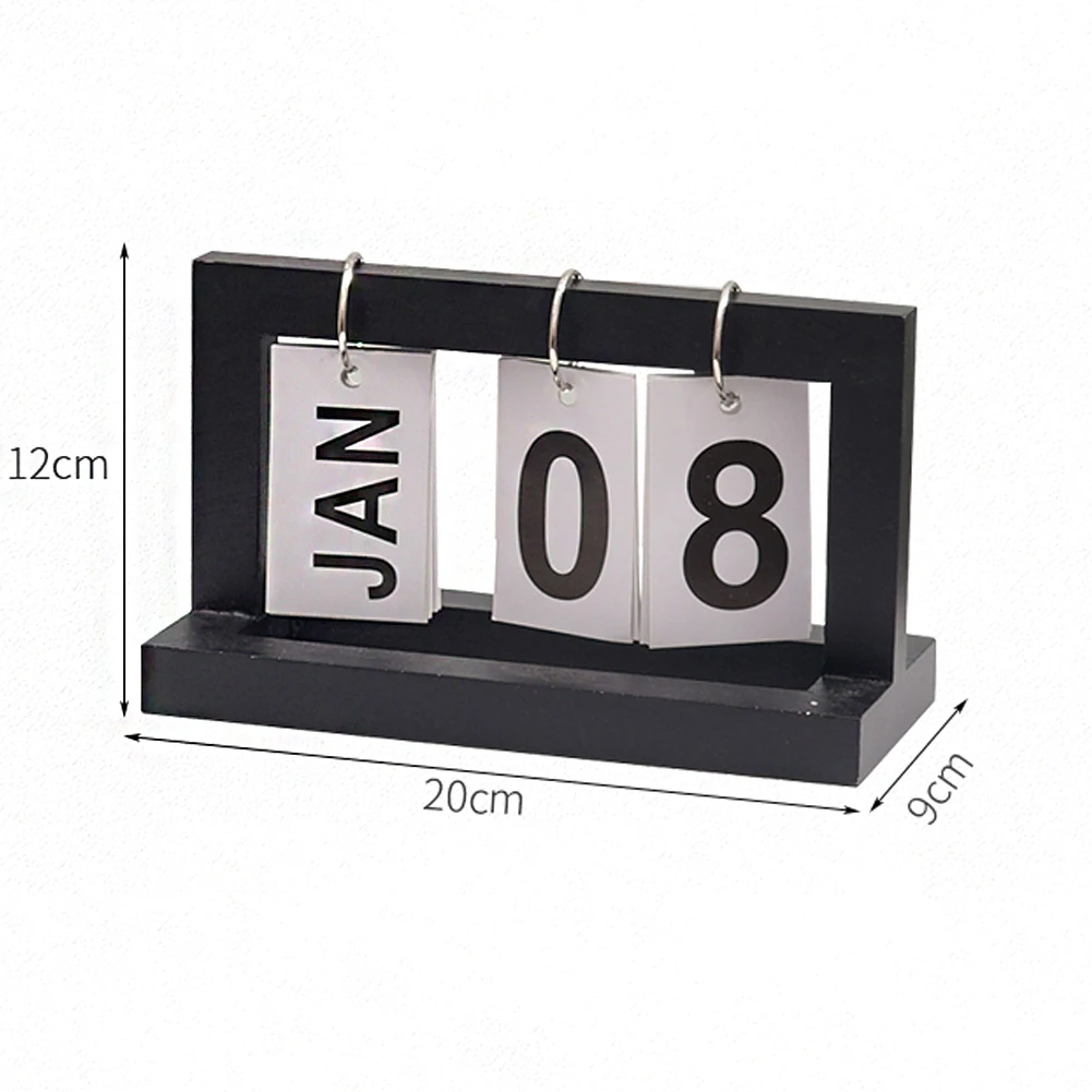 

DIY Decorative Cafe Calendar Desktop Vintage Ornaments Office Rustic Wooden Home Flip