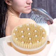 11 см круглая Пальмовая деревянная щетка для ванны натуральная щетина щетка для мытья посуды щетки спа душ массаж скраб уход за телом ремонт