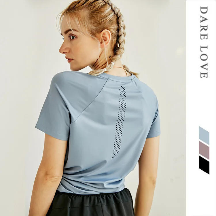 

LISCN Red Bodybuilding Clothes Row Sweat Rate Do Do Motion Jacket Woman Run Yoga Easy Cover The Meat Short Sleeve Woman
