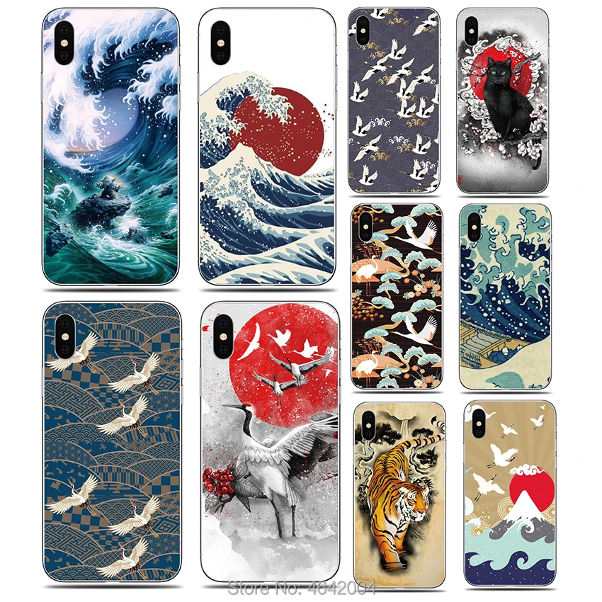 Case For Google Pixel 5 5A 4A 2XL 3XL 2 3 3A 4 XL Silicone soft TPU back cover Print pattern Cartoon Wave Art phone case | Мобильные