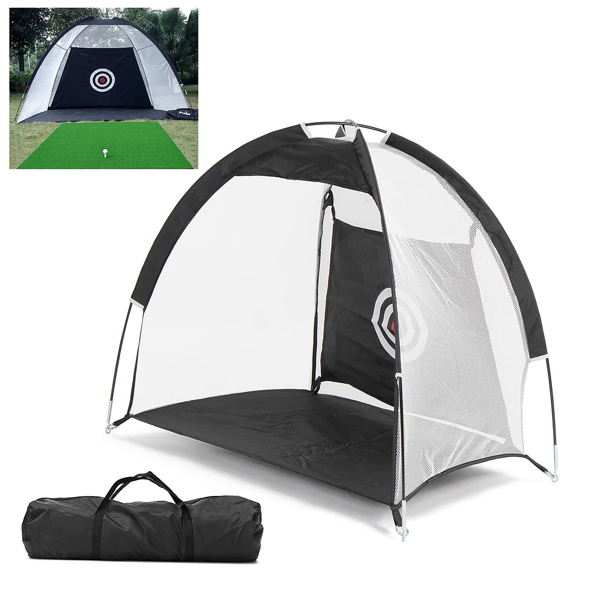 3 m/1 m الأسود طوي جولف ضرب قفص ممارسة صافي المدرب 210D التشفير أكسفورد القماش + البوليستر دائم قوي البناء