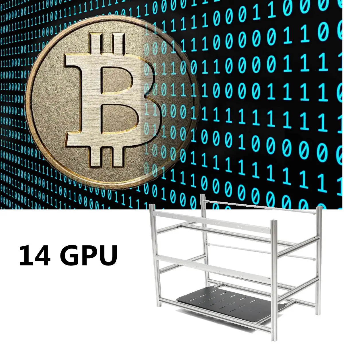

Open Air Mining Rig Stackable Frame Case 10 LED Fans For 14 GPU ETH BTC Ethereum New Computer Mining Case Frame Server Chassis
