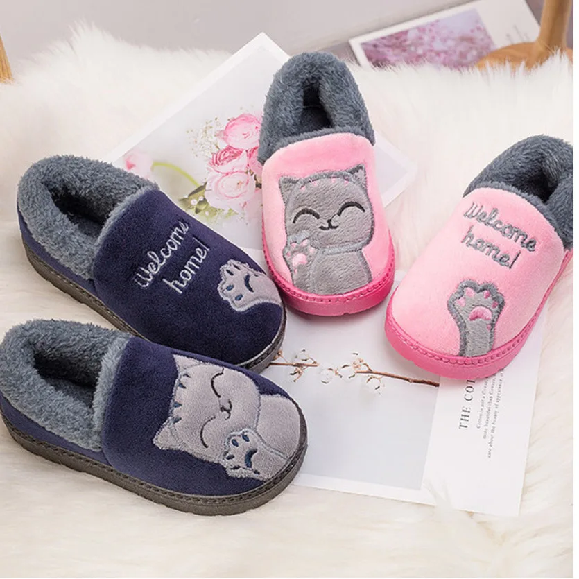 

2018 Winter Children Shoes Kids Home Slippers Boys And Girls Ciabatte Baby Slippers Warm Child Indoor Shoes Pantoffels Kinderen