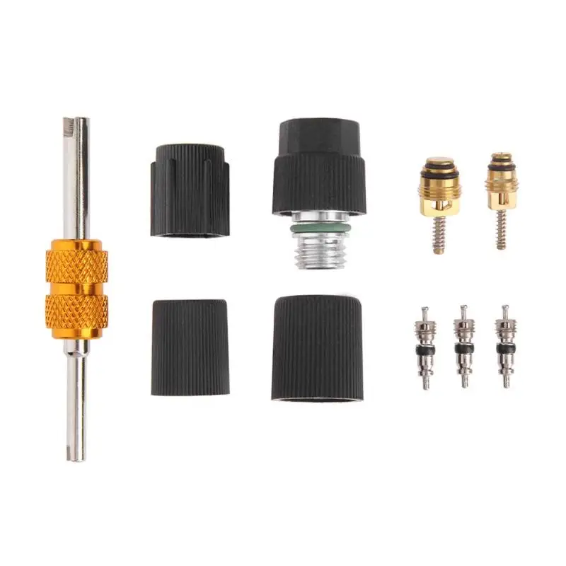 

R134a Air Conditioning Car Valve Core A/C System Caps Service Remover Kit