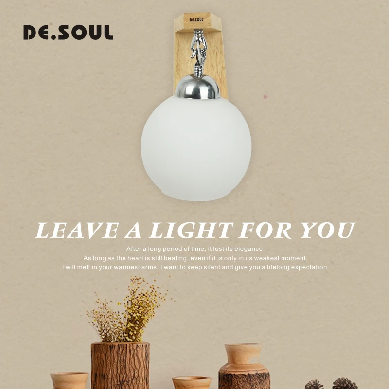 

DE.SOUL Simple Modern Wall Lamps Bed Room Wall Lamp Wood Modern Wall Mounted AC 85-260V Sconce Stairs Led Light Nordic Sconce