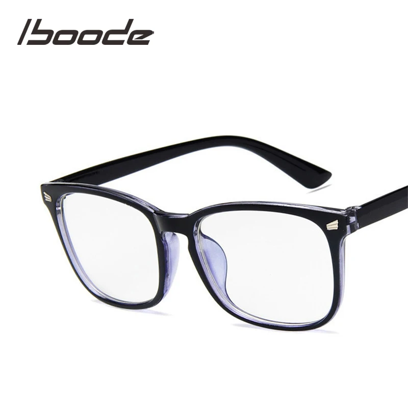

iboode Square Spectacles Frame Anti Blue Light Glasses Men Women Computer Goggles Eyeglasses Vintage Retro Clear Eyewear Frame