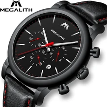 MEGALITH Fashion Mens Watches Waterproof Quartz Watches For Mens Black Leather Strap Wrist Watches Male Clock Relogio Masculino MEGALITH Fashion Mens Watches Waterproof Quartz Watches For Mens Black Leather Strap Wrist Watches Male Clock Relogio Masculino