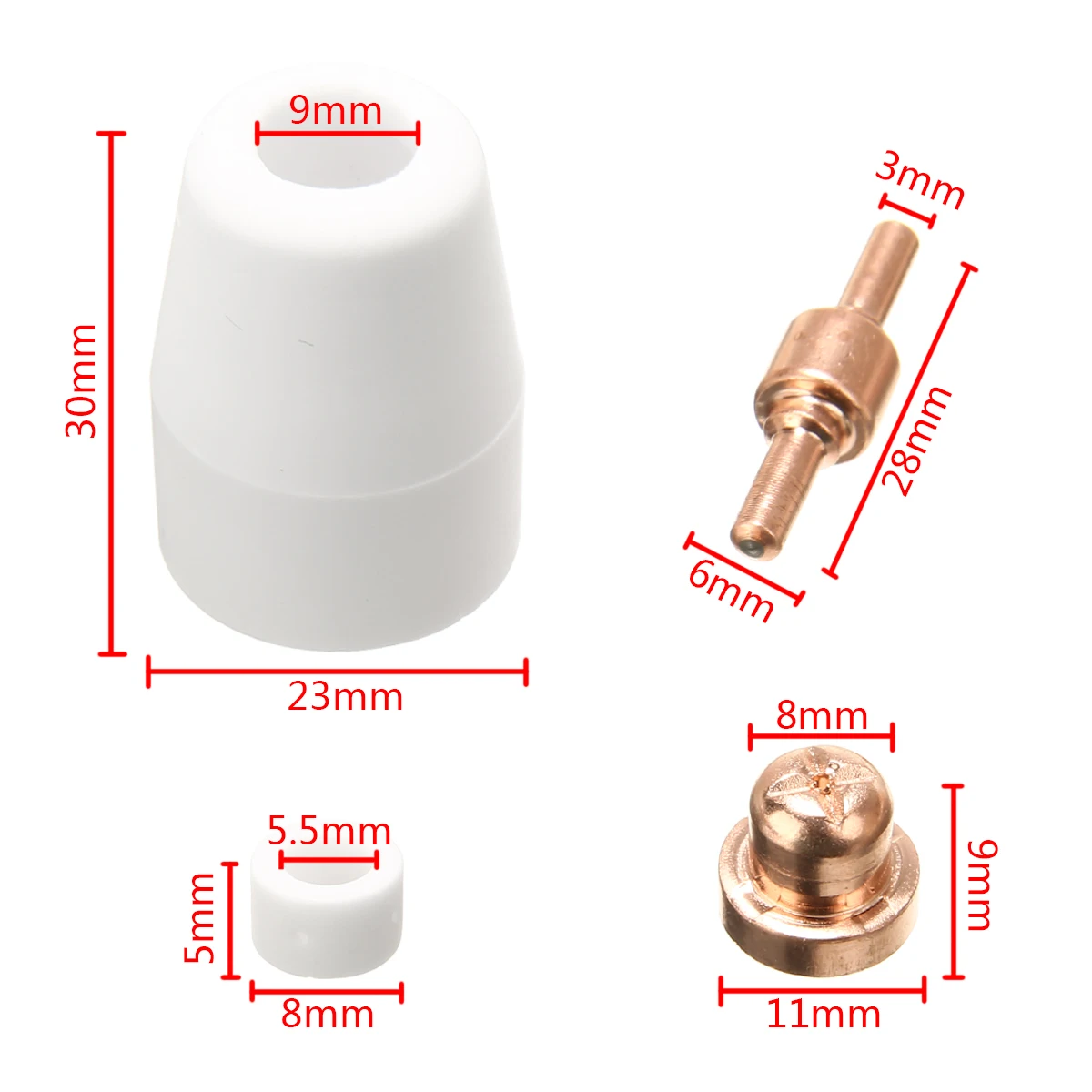 Mayitr 75pcs Red Copper Plasma Cutter Tip Electrodes & Nozzles Kit Consumable For PT-31 LG-40 Plasma Cutting Torch CUT40 CUT50 Mayitr 75pcs Red Copper Plasma Cutter Tip Electrodes & Nozzles Kit Consumable For PT-31 LG-40 Plasma Cutting Torch CUT40 CUT50