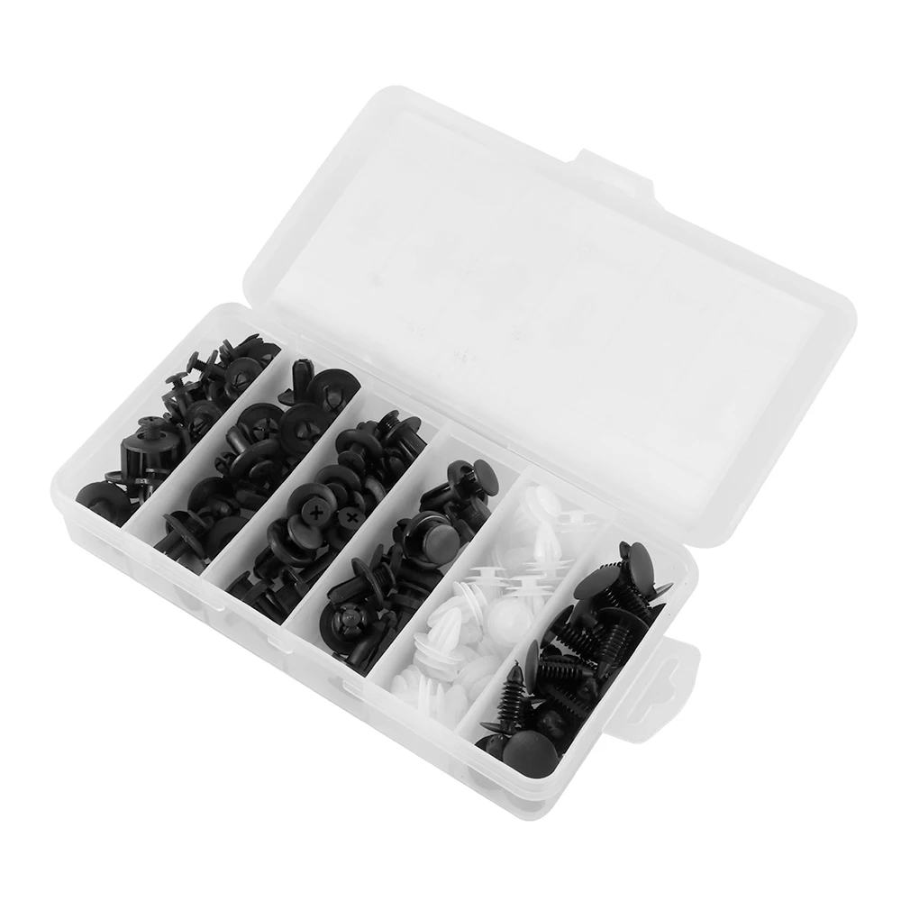 

Onever 100pcs Car Push Pin 6 Size Clip Rivet Bumper Door Panel Retainer Fastener Kit Retainer Rivet For Bumpers