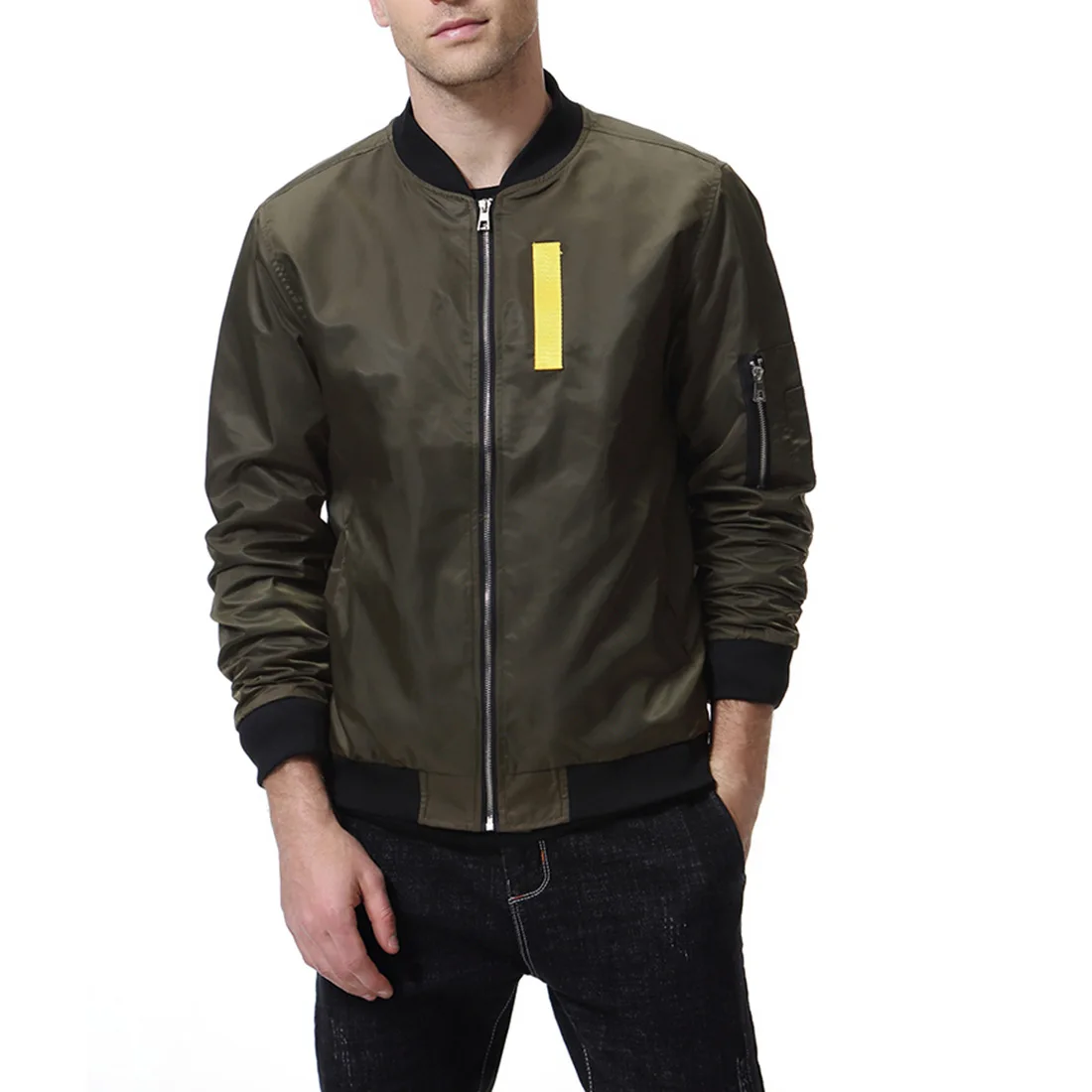 2019 New Autumn New Large Size Men's Collar Collar Color Ribbon Flying Suit Jacket Jacket Men's Baseball Uniform XY987