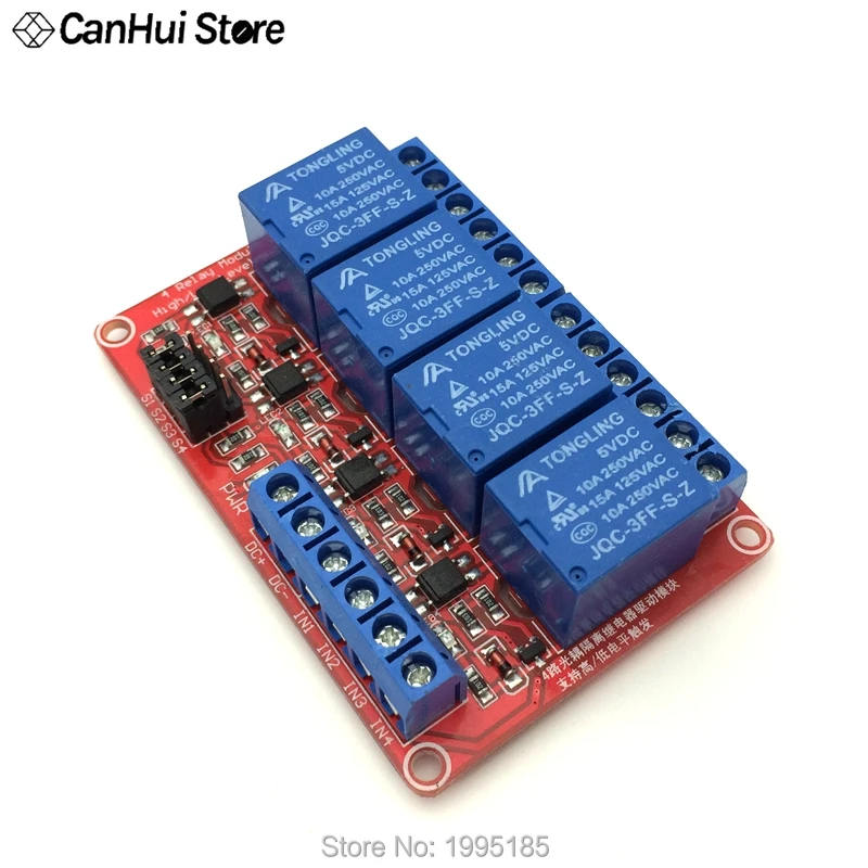1 шт. 4 канала 5 в 12 В 24 В релейный модуль щит с опора для оптопары высокий и низкий уровень триггера 1-4 способ